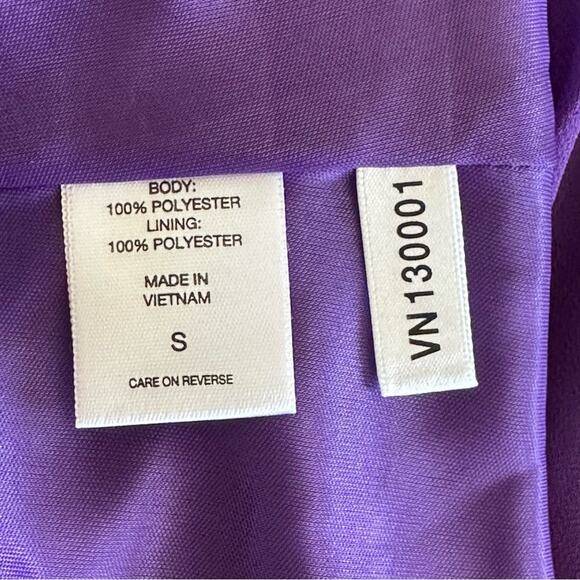 New York & Co Purple Halter Sleeveless Pleated Chiffon Overlay Dress Small NEW - Picture 11 of 12